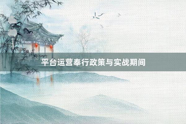 平台运营奉行政策与实战期间