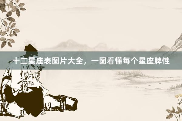 十二星座表图片大全，一图看懂每个星座脾性